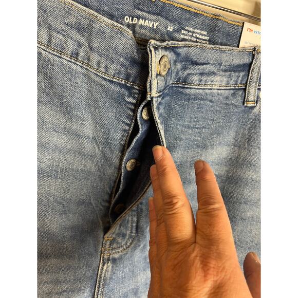 Old Navy Women's Extra High Rise Sky-Hi Straight Ankle Jeans Blue NEW ~ Size 22 - Picture 2 of 9